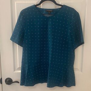 Banana Republic Blue Blouse with White Pattern